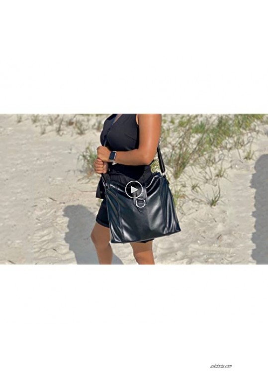 S-ZONE Women Hobo Bag Soft Shoulder Tote Handbags Vegan Leather
