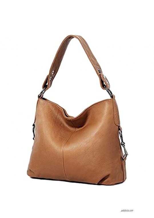 YALUXE Genuine Leather Shoulder Bag Stylish Womens Crossbody Travel Top-Handle