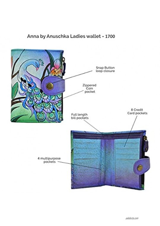 Anna by Anuschka Genuine Leather Ladies Wallet | Hand-Painted Original Artwork