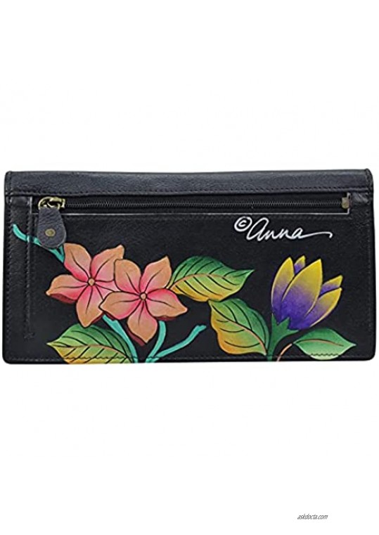 Anna by Anuschka Women's Two-fold Clutch Wallet Leather