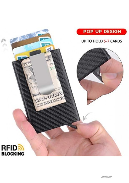 Card Holder Men Credit Card Holder Slim Card Case Front Pocket Anti-theft-RFID Auto Pop up Travel Thin Wallets for Men