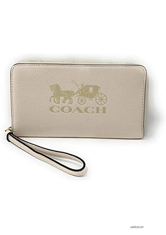 COACH Women's Large Phone Wallet In Pebble Leather F75908 Chalk