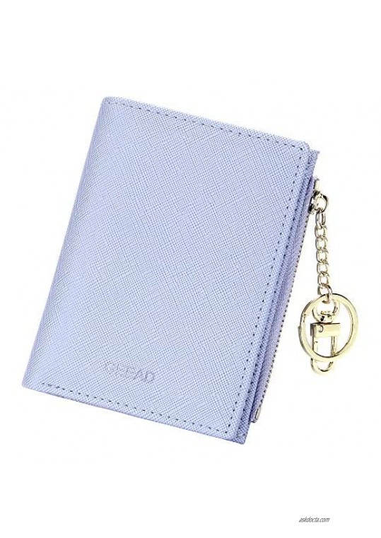 FEITH&FELLY Small Bifold Wallet for Women Zipper Coin Purse Credit Card Holder