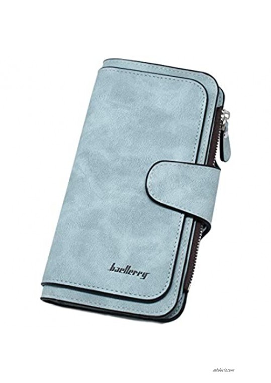 imeetu Womens Wallet PU Leather Clutch Purse Card Holder(Blue)