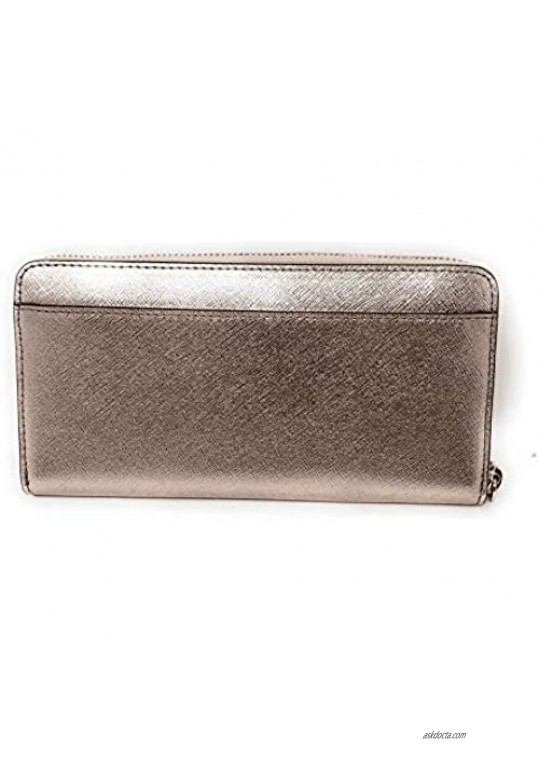 Kate Spade New York Cameron Large Continental Wallet Saffiano Leather Metallic Blush Rose Gold