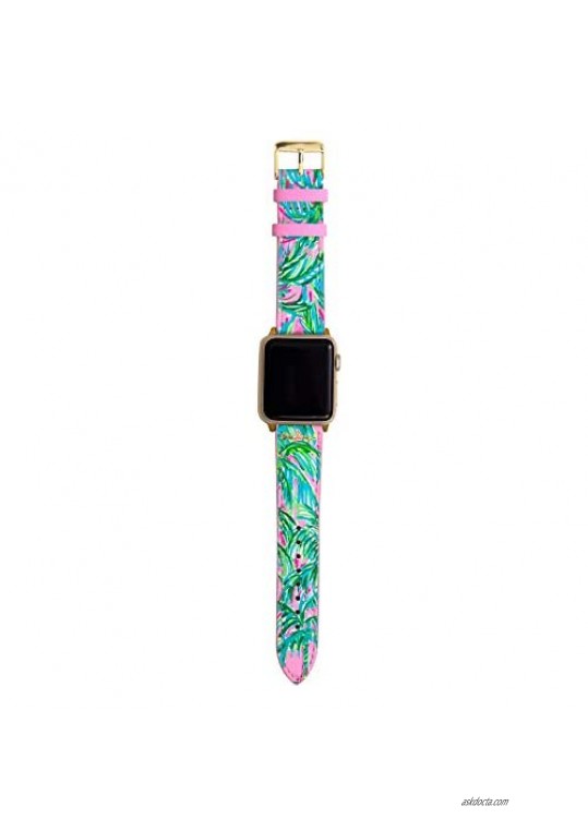 Lilly Pulitzer Genuine Leather Watch Band Sized to Fit 38mm & 40mm Smartwatches Compatible with Apple Watch Series 1-6