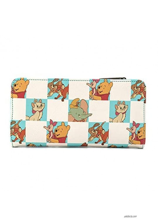Loungefly Disney Classics Mint Checkered All Over Print Flap Wallet