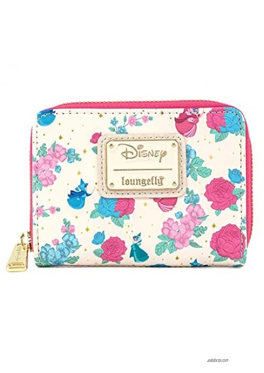 Loungefly Disney Sleeping Beauty Floral Fairy Godmother All Over Print Zip Around Wallet