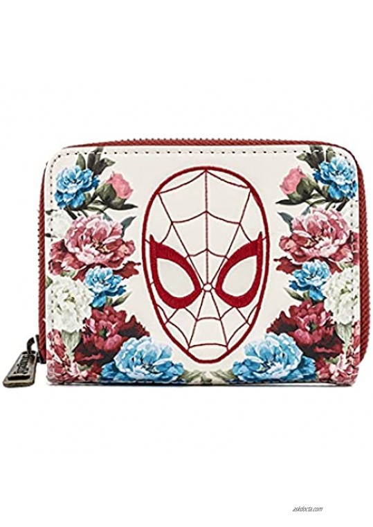Loungefly Marvel Spiderman Floral Zip Around Wallet
