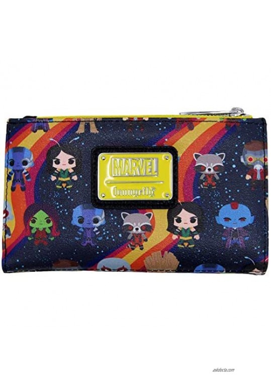 Loungefly x Marvel Guardians of the Galaxy Chibi Print Flap Wallet
