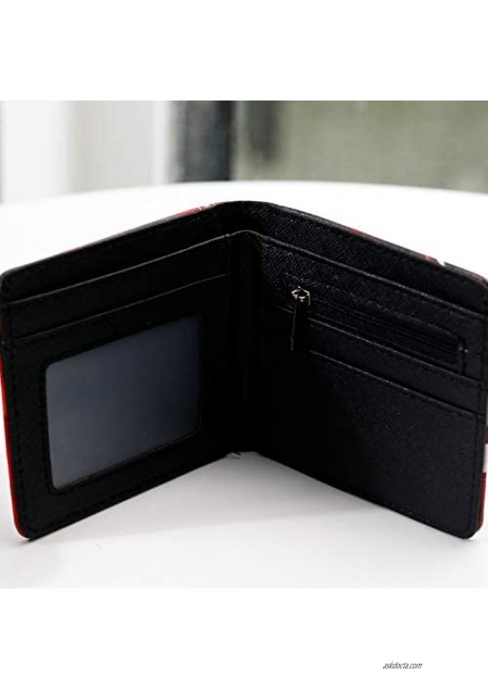 Men Boy Anime Leather Wallet Purse Credit Card Holder with Itachi Lanyard (Itachi)