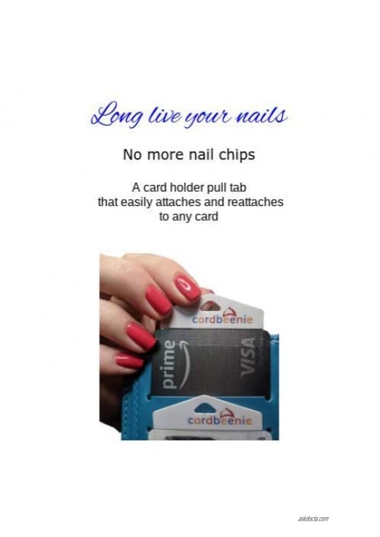 Save your nails! Credit Card Grab Tabs for Long Nails. Easily Grab Grip or Clip your credit cards