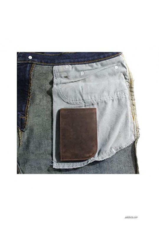 Slim Front Pocket Wallet by Saltrek RFID Blocking Top Grain Leather Billfold