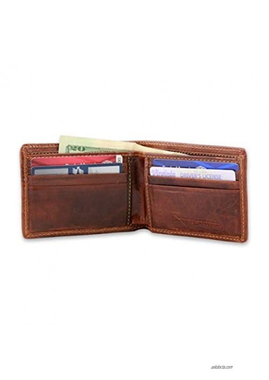 Smathers & Branson American Flag Needlepoint Bi-Fold Leather Wallet