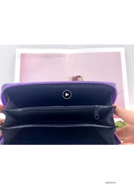 Suillty Cute Unicorn PU Leather Zip Around Long Wallet Cluth Travel Purse for Women Gilrs Ladies
