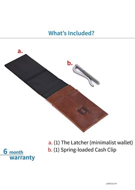The Latcher Minimalist Wallet & Card Case Companion (Genuine Leather)