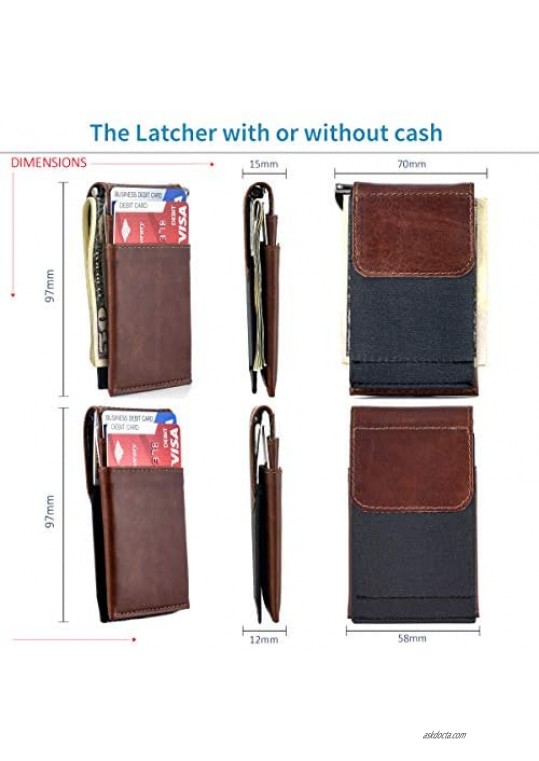 The Latcher Minimalist Wallet & Card Case Companion (Genuine Leather)