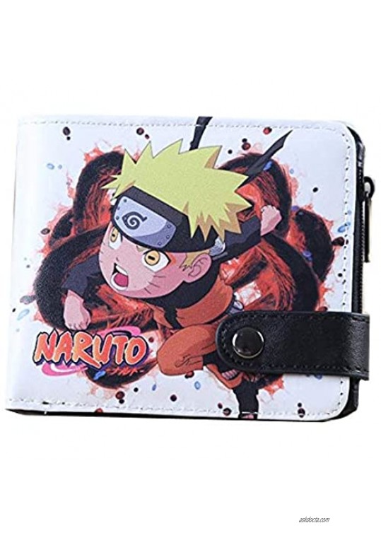 Veedyin Abaddon Anime Leather Wallet With Attached Flip Pocket Cosplay Bag for Men Women Boys (NARUTO)