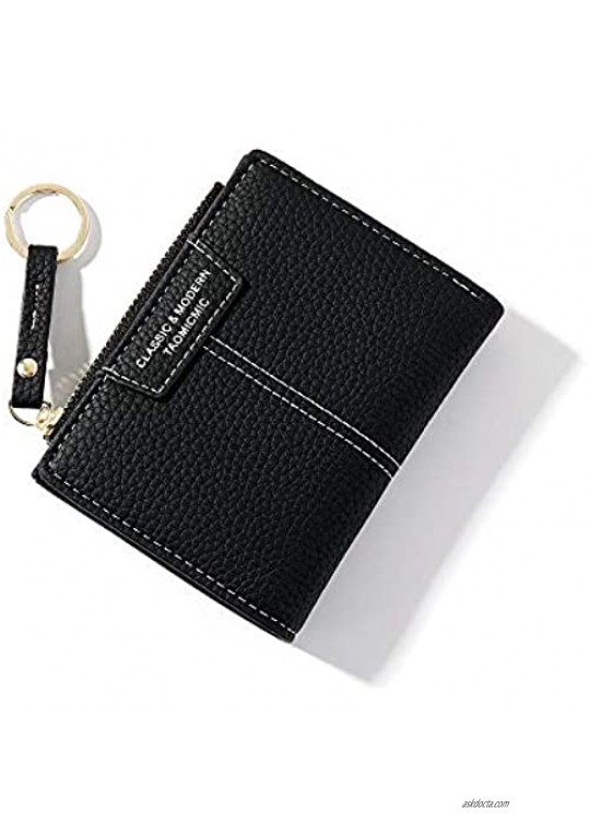 Womens Small Wallet Mini Purse Bifold Slim Card Case Holder Zipper Coin Pocket