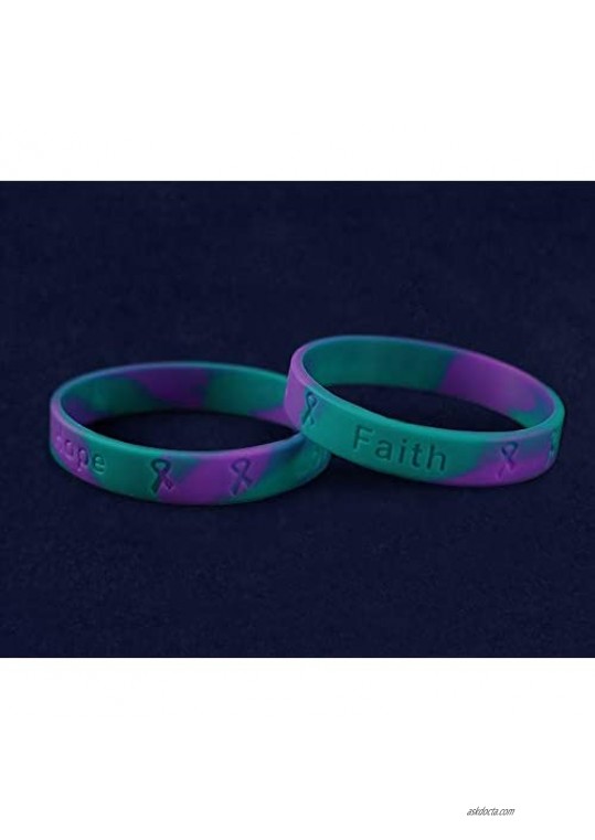 25 Pack Sexual Assault Awareness Bracelets (25 Bracelets Sexual Assault Awareness Silicone Bracelet)