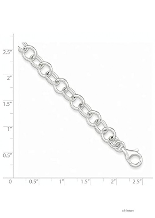 925 Sterling Silver Bracelet 7.5 Inch Chain Rolo Fancy Fine Jewelry For Women Gifts For Her