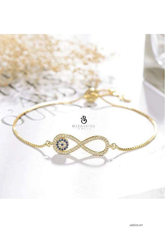 Bella Little Jewels Evil Eye Infinity Charm Diamond Bracelet