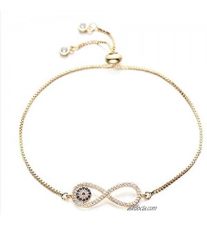 Bella Little Jewels Evil Eye Infinity Charm Diamond Bracelet