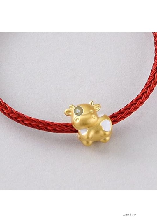 Chow Sang Sang 999 24K Solid Gold 'Cute & Pets' Ox Charm Bracelet for Women 91990C