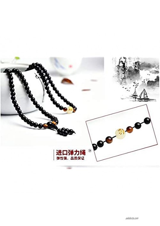 Dragon Black Buddha Beads Bangles & Bracelets Handmade Jewelry Ethnic Glowing in The Dark Bracelet for Women or Men