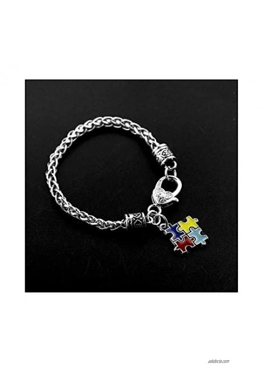 Enameled Autism Awareness/Puzzle Bracelet
