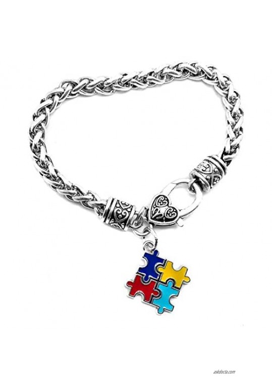 Enameled Autism Awareness/Puzzle Bracelet