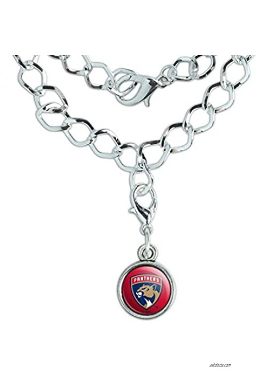 GRAPHICS & MORE NHL Florida Panthers Logo Silver Plated Bracelet with Antiqued Charm
