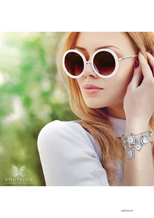 Jewelry Affairs Stipple Finish Brass Happiness Angelica Bangle Bracelet 7.25