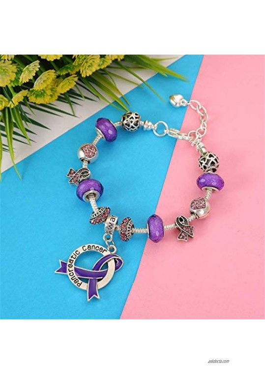 Pancreatic Cancer Awareness Luxury Charm Bracelet