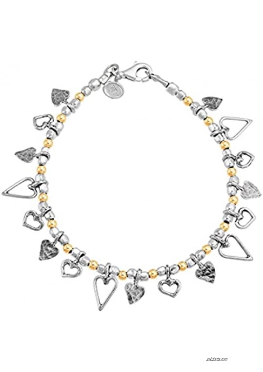 Silpada 'Beading From the Heart' Charm Bracelet in Gold Plated Sterling Silver 7.5