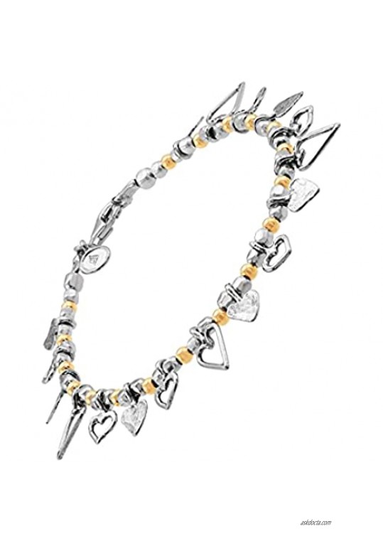 Silpada 'Beading From the Heart' Charm Bracelet in Gold Plated Sterling Silver 7.5