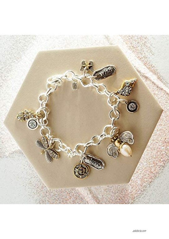 Waxing Poetic Ongoing Ballad Sterling Silver Link Charm Bracelet