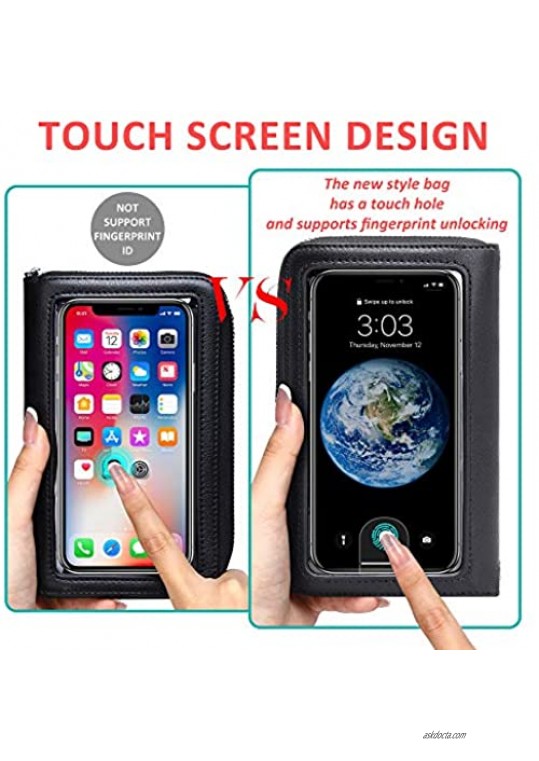 Badiya Touch Screen Phone Purse Small Crossbody Cellphone Bag for Women Large Capacity RFID Blocking Wallet Gift Packing