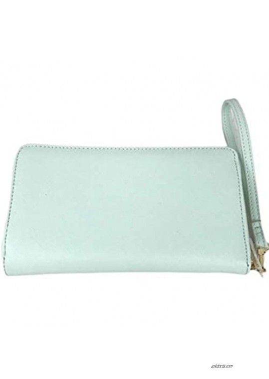 Betsey Johnson Zip Around Wristlet Light Blue Wallet