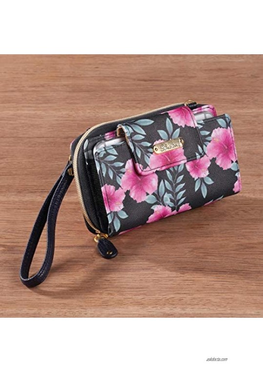 Buxton Women's Crossbody Bag - Convertible Tote and Wristlet RFID Wallet