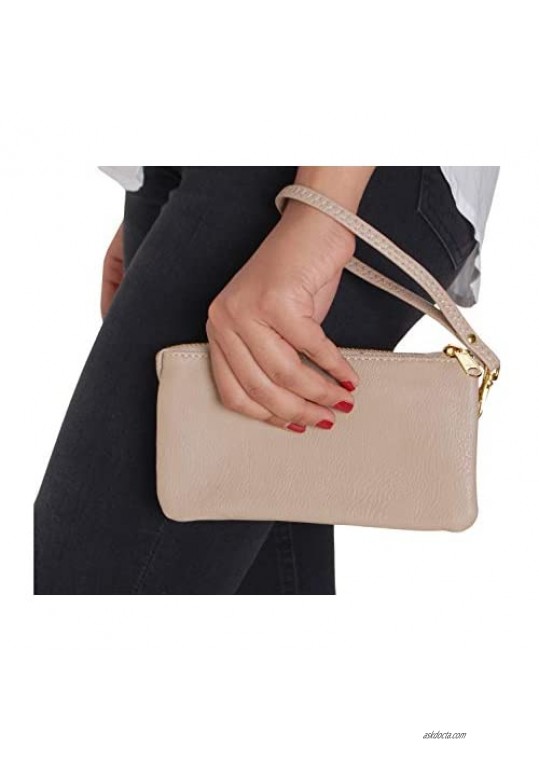 Humble Chic Vegan Leather Wristlet Wallet Clutch Bag - Small Phone Purse Handbag for Women