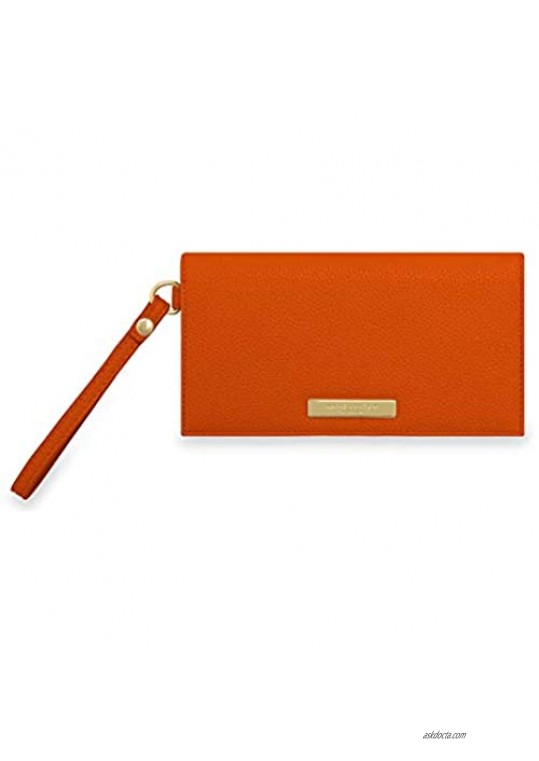 Katie Loxton Cleo Womens Soft Pebble Vegan Leather Wallet Purse Wristlet Burnt Orange