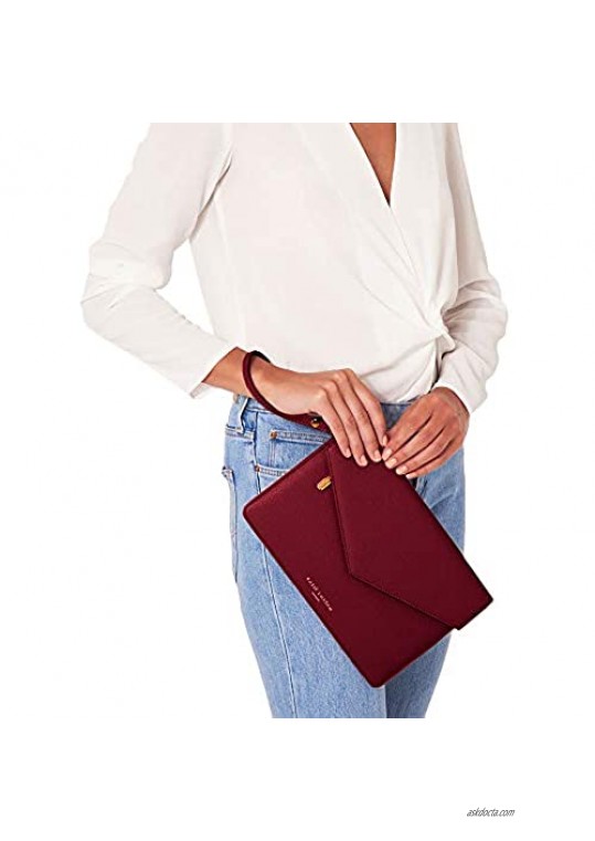 Katie Loxton Esme Follow Your Heart Womens Vegan Leather Envelope Clutch Wristlet Bag Burgundy