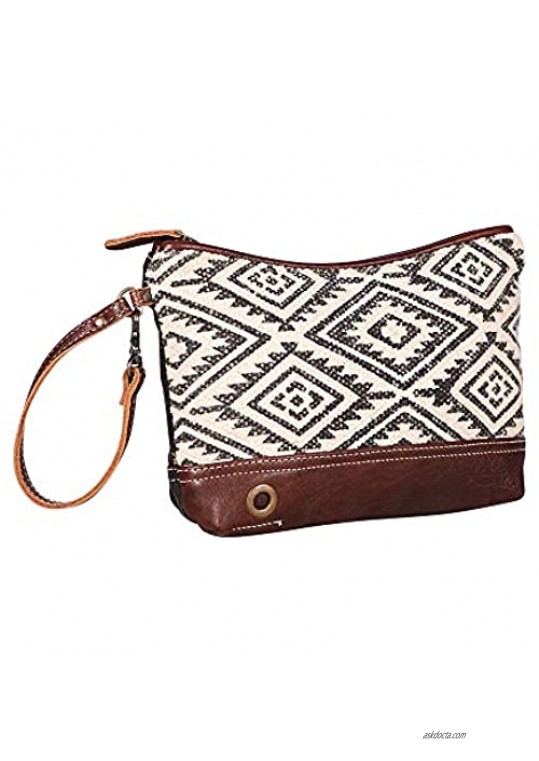 Myra Bags Bliss Canvas leather & Rug Pouch Wristlet S-1948