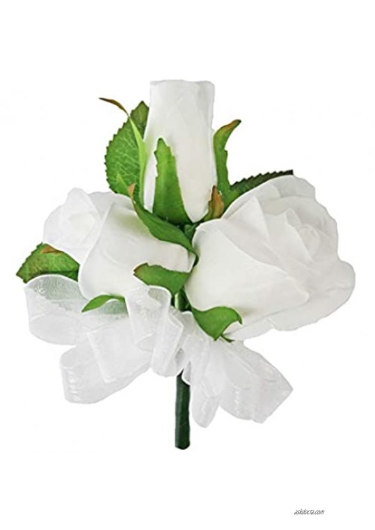 Prom Corsage Wristlet | Wrist Corsage Wedding | Fake Flower (white rose wrist)