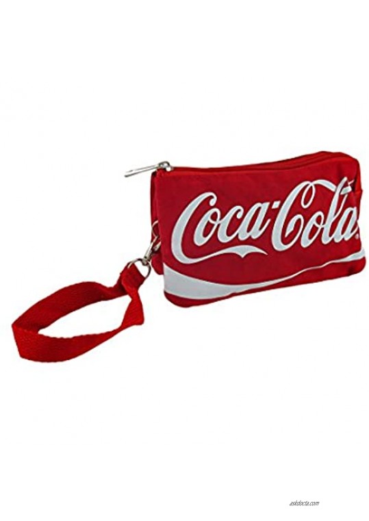 Red Coca-Cola Zippered Wristlet Purse w/Detachable Strap