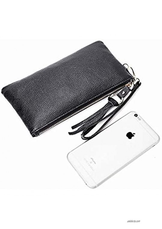 Women’s PU Leather Wristlet Wallet Clutch Cell Phone Travel Purse Handbags with Card Slots