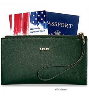Wristlet Travel Wallet for Women RFID Passport Holder Document Organizer Zipper
