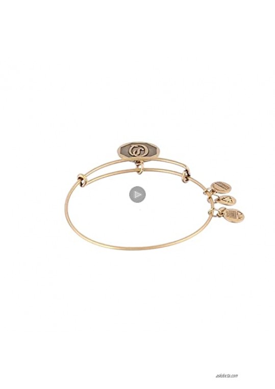Alex and Ani Rafaelian Gold-Tone Initial Q Expandable Wire Bangle Bracelet 2.5
