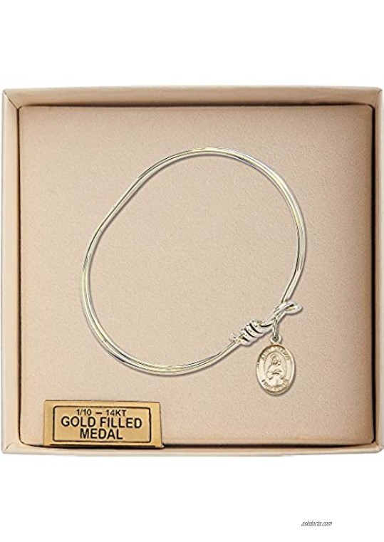 Bonyak Jewelry Oval Eye Hook Bangle Bracelet w/St. Lillian in Gold-Filled